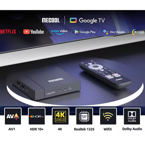 2025 Original MECOOL KM9 PRO MAX Android TV Box Realtek1325-B 2GB 32GB 4K HDR Android 12 2T2R WIFI5 Google Certified TV Box