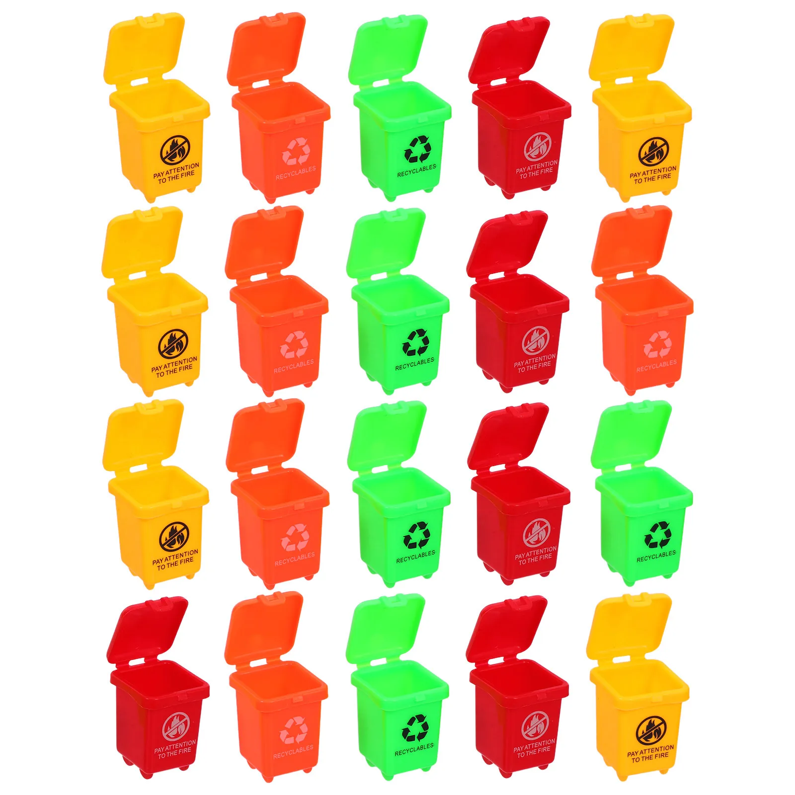 

20Pcs Mini Plastic Garbage Cans Realistic Small Trashcan Set for Kids Sorting Cleanup and Pretend Play Activities