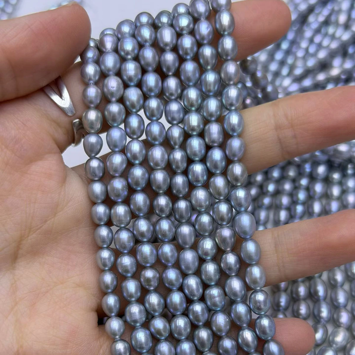 

AAAAA 5–6mm Premium Black Rice-Shaped 100% Natural Freshwater Pearl Beads for Jewelry Making DIY Necklaces Bracelets