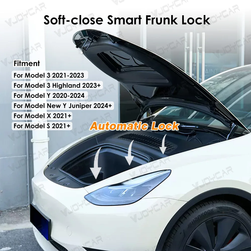 Front Trunk Electric Suction Lock for Tesla Frunk Soft Closing Model Y / Y Juniper / X / S/ 3 Highland Frunk Auto Closer