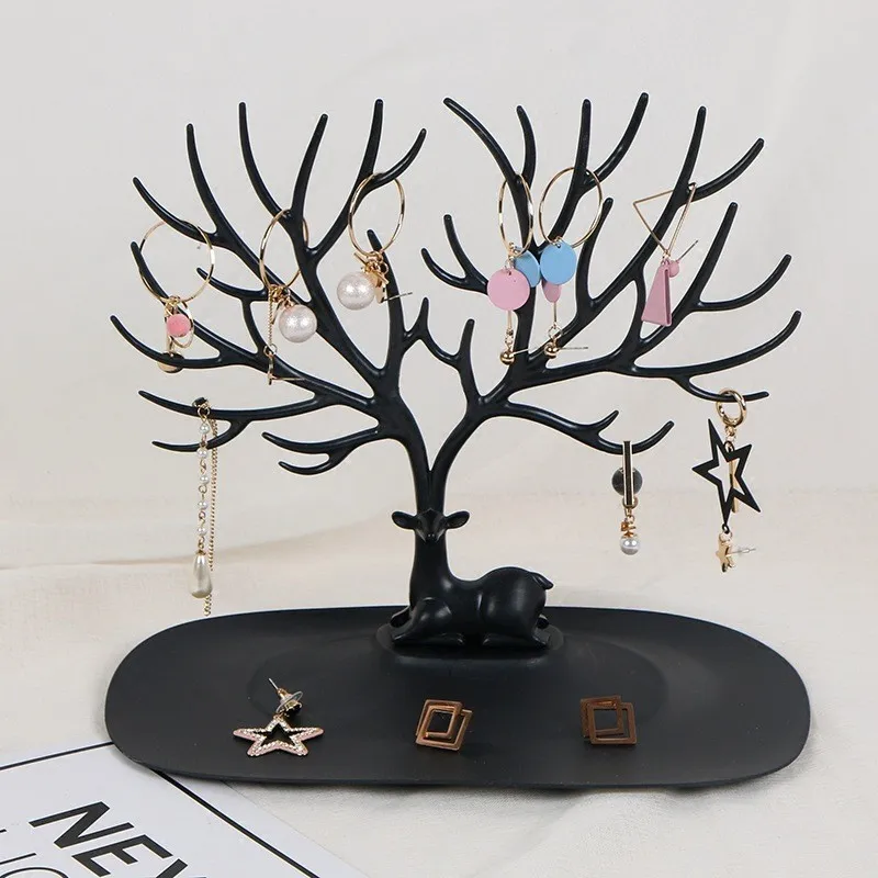 Nuovo stile piccoli cervi orecchini collana anello ciondolo braccialetto gioielli espositore vassoio albero portaoggetti portaoggetti organizzatore