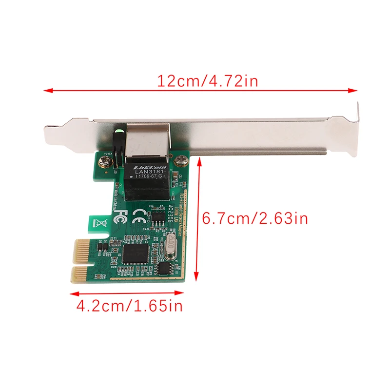 Adaptador de placa de rede 1000mbps gigabit ethernet, pci express, 10/100/1000m, rj-45, rj45, lan, conversor, controlador de rede