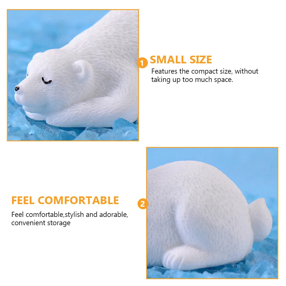 

10 Pcs Polar Bear Ornaments Creative Desktop DIY Model Christmas Decor Outdoor Resin Bears Miniature Decorations