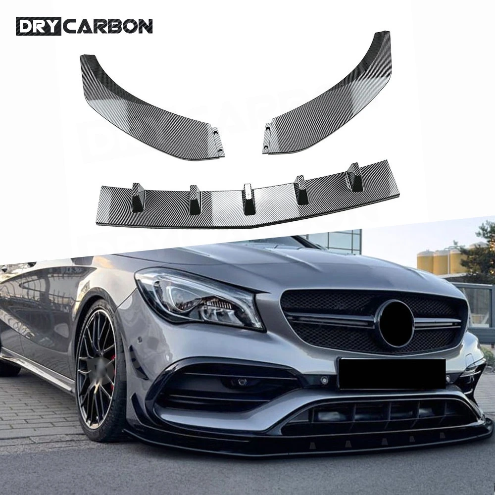 Car Front Bumper Lip Spoiler Chin Body Kits for Mercedes Benz CLA Class C117 CLA200 260 CLA45 AMG 2016 2017 2018 2019