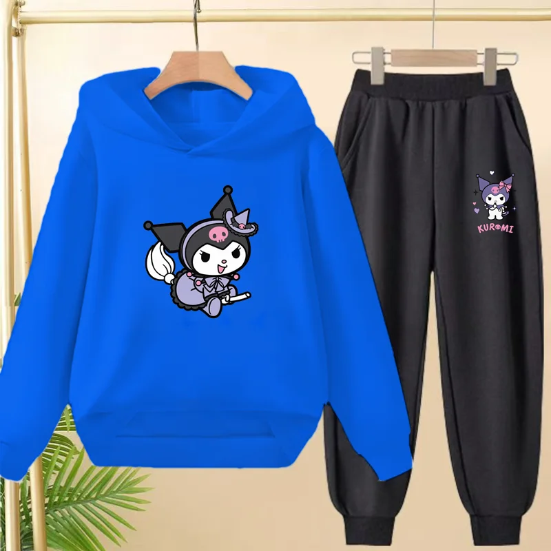 

Hoodie Set Long-sleeved Shirt with Hat Long Pants Well Casual Sportswear with Cartoon Patterns Suitable Boys Girls Aged 3 to 13