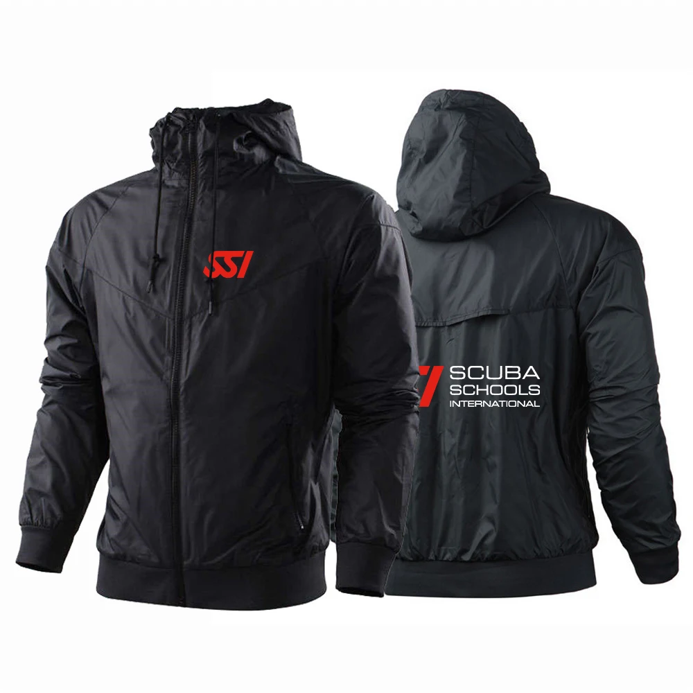 Spring Autumn Men's Scuba Diving Dive SSI Printed Motorcycle Racer Jacket Winter Coat Bomber Jacket Waterproof Military Uniform