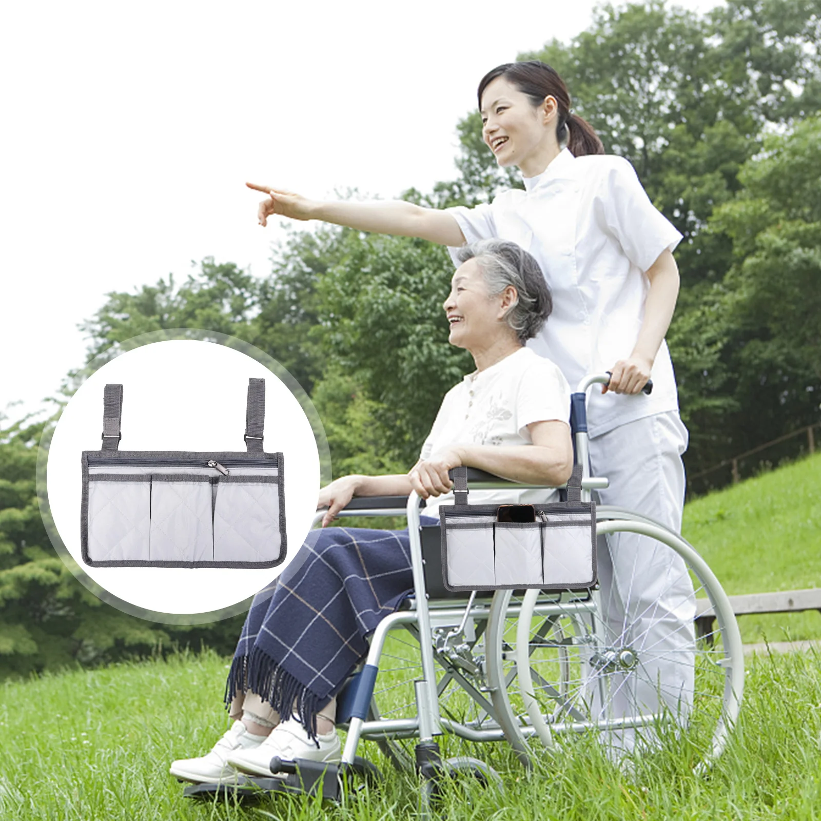

Wheelchair Storage Bag Multicolor Durable Arm Rest Pouch Portable Wheel Chair Bag Sturdy Side Tote ganizer Folder Insert