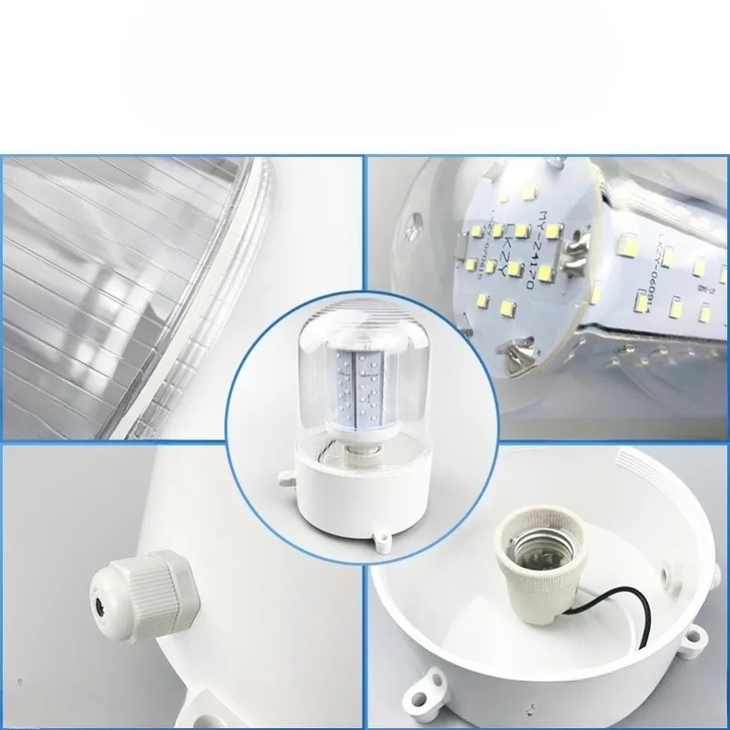 LED Waterproof Lamp Cover E27 Socket Ceiling Light for Cold Storage Workshop Bathroom Outdoor Lighting