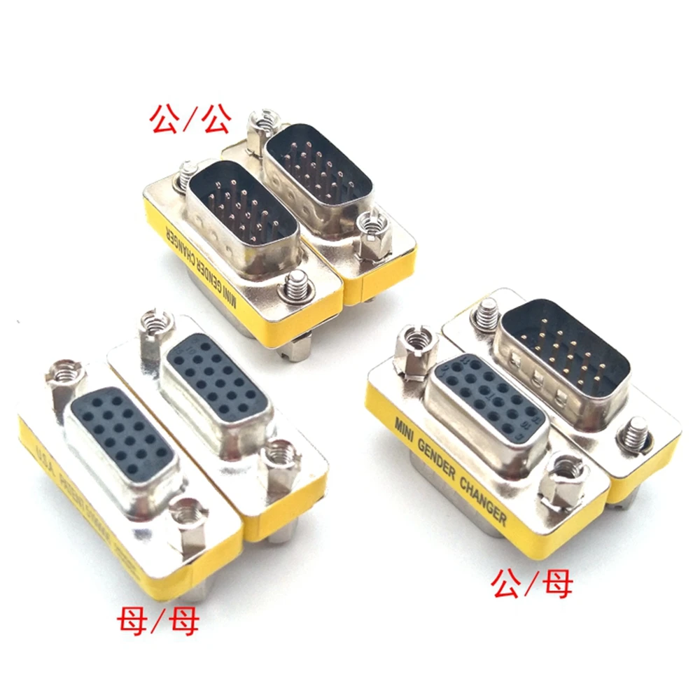 Adaptateur de convertisseur VGA mâle vers mâle, femelle vers femelle, prise DB15, broche, moniteurs, cortors, séparateur VGA KVM