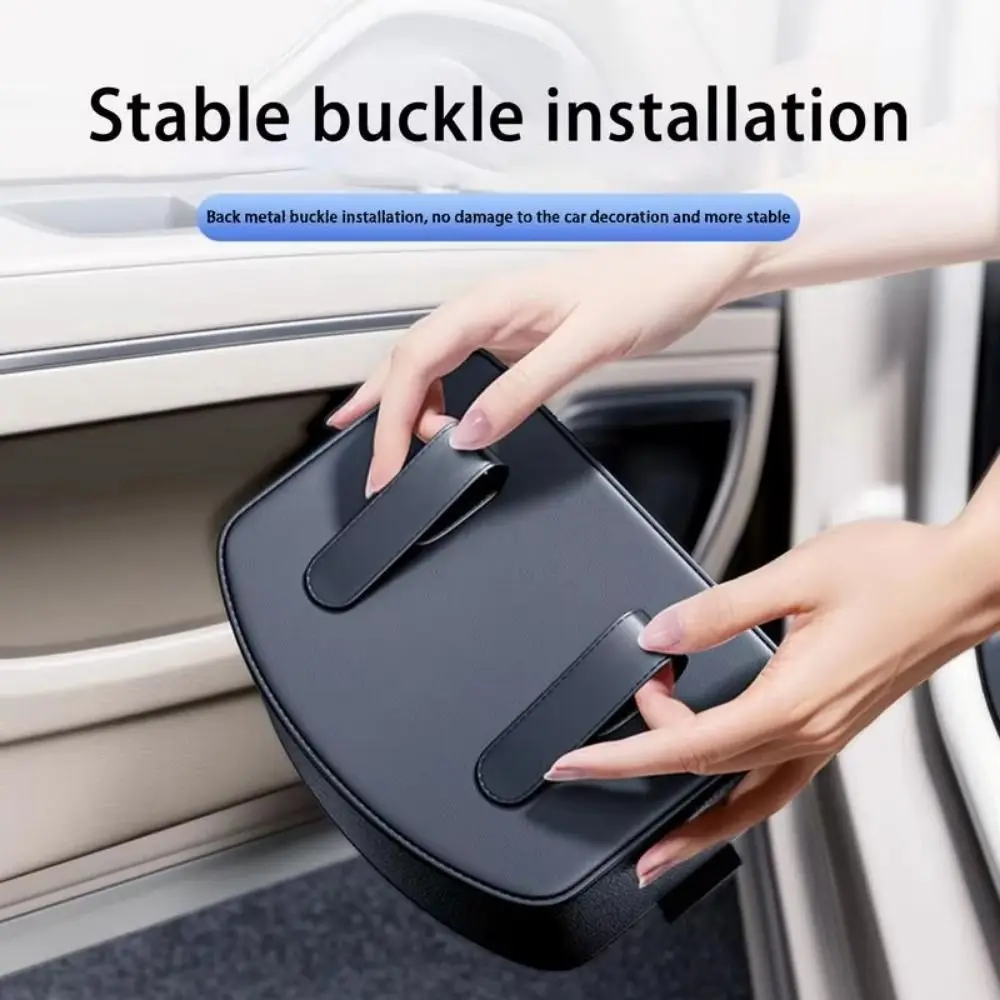 

Large Capacity Car Door Side Storage Box PU Leather Space Saving Foldable Storage Bag Scratch Resistant Durable Car Sundries Bin