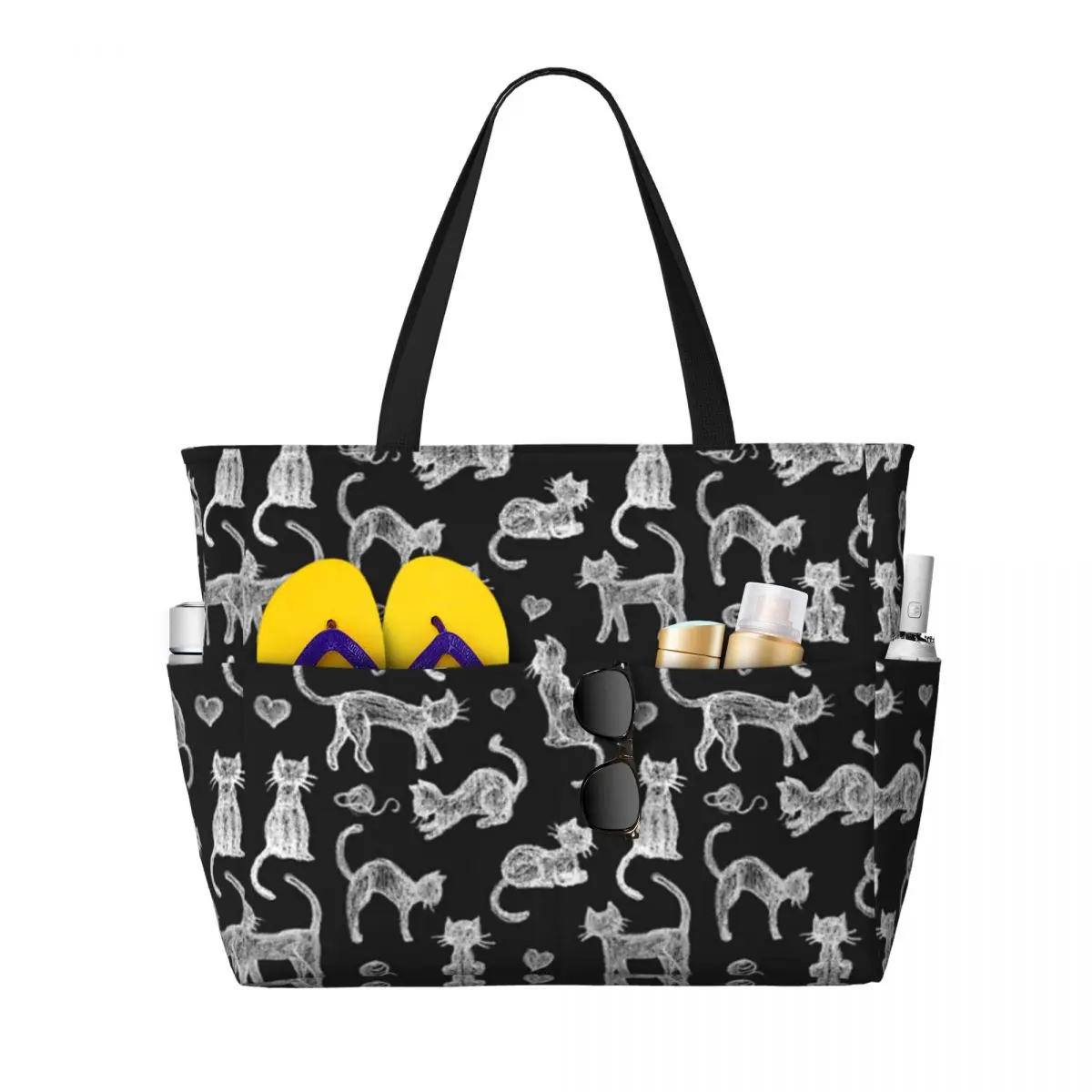 Borsa da viaggio da spiaggia per gatti con lavagna per animali domestici dell'insegnante, borsa a tracolla da viaggio per adulti popolare modello Multi-stile