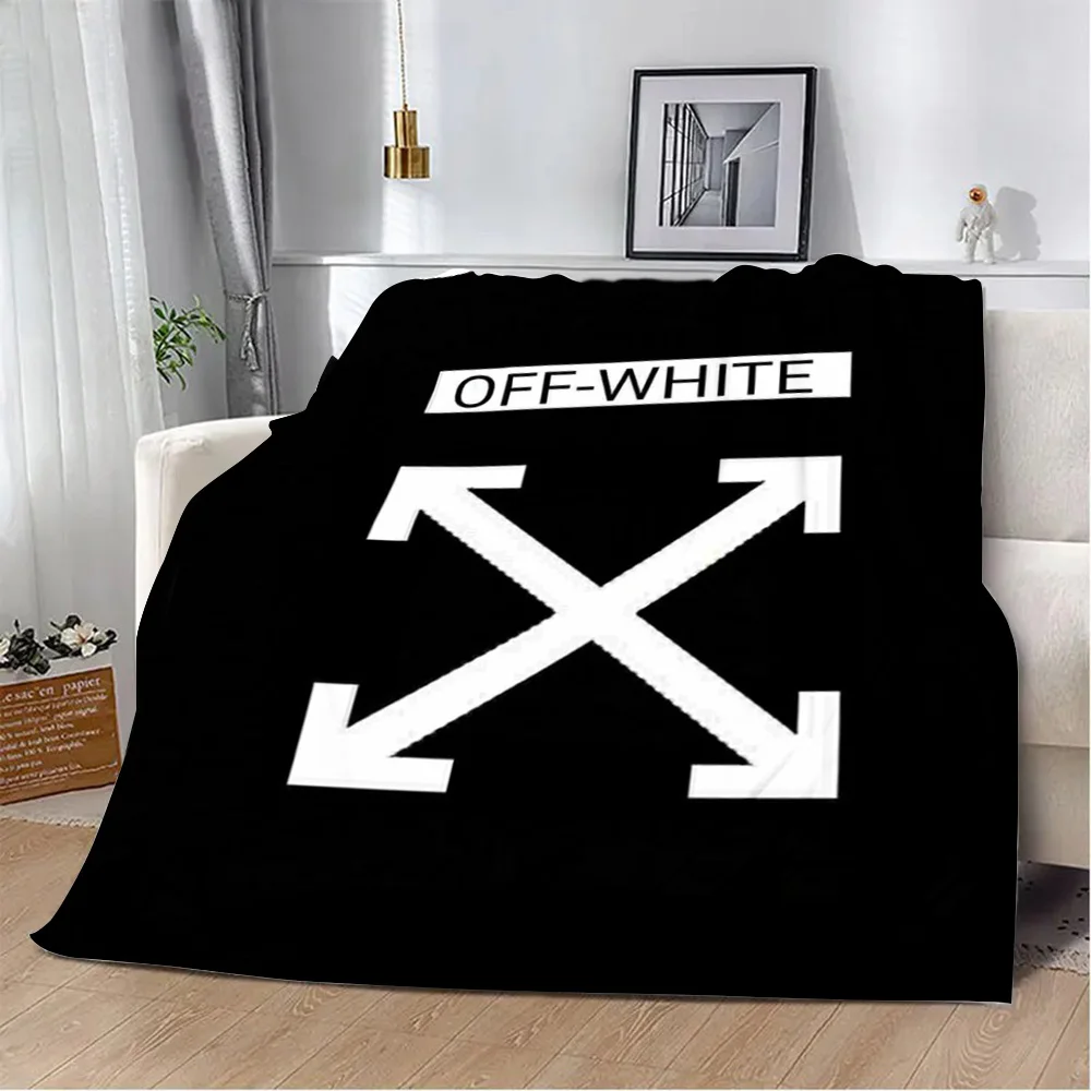 White Best Trend O-Offs Luxury Letter Printed Blanket Picnic Blanket Warm Blanket Soft and Comfortable Home Travel Birthday Gift