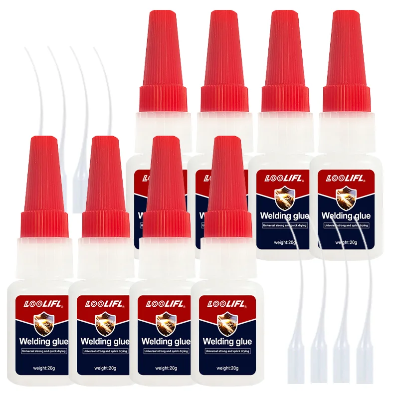 Superlijm transparant 1-sterke lijm sneldrogende cyanoacrylaatlijm, geschikt voor hout, rubber, leer, kunststof, doe-het-zelf.