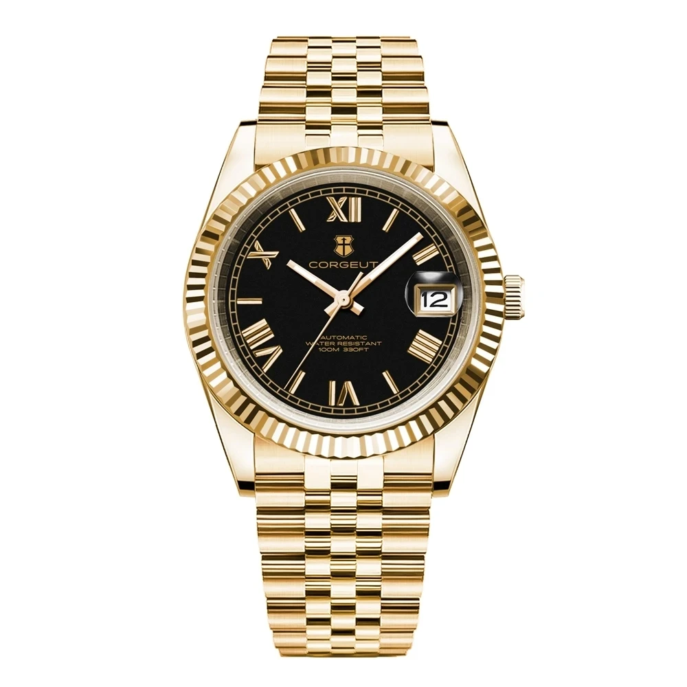 36mm/39mm Luxury NH35Movement Mechanical Wristwatches Roman Numbers Corget Men Watch Sapphire Crystal 10bars gold Reloj Hombre
