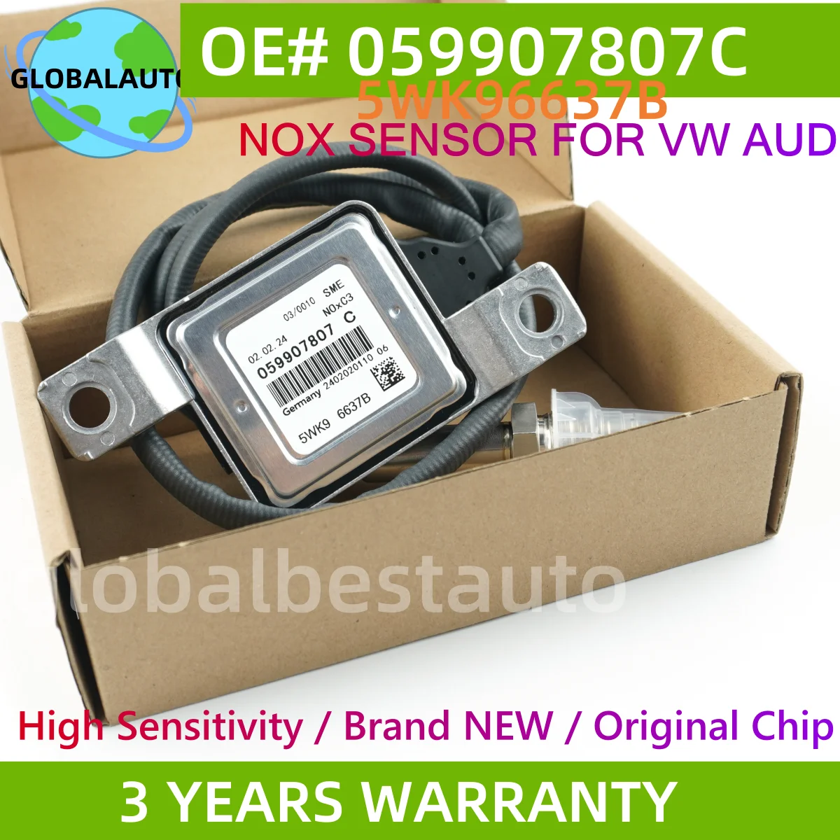 

059907807C 5WK96637B Brand New Nox Sensor Fits For VW AUDI Q3 Q5 Q7 A1 A4 A5 A6 A7 A8 Part No# 5WK9 6637 059907807 C