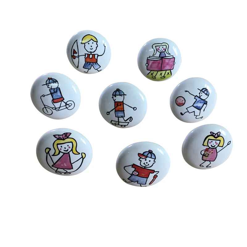 Ceramic Cabinet Handles Knobs Modern Simple Solid‑Color Drawer Cupboard Door Pulls Furniture Hardware Knobs with Mounting Screws