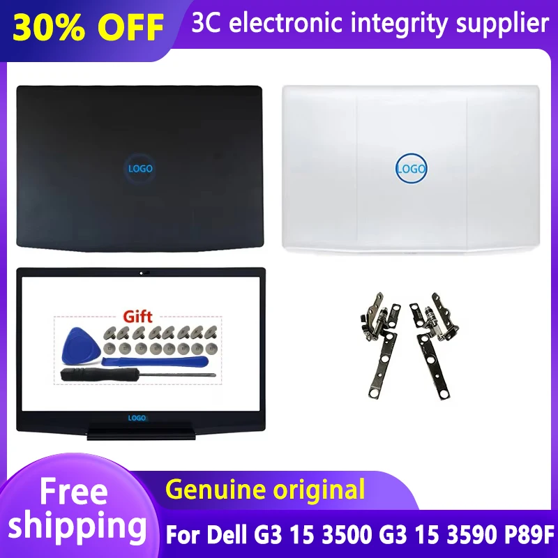 Original New Case For Dell G3 15 3500 G3 15 3590 P89F LCD Back Cover Rear Lid Top Case 0747KP Front Bezel Hinges Blue with Logo