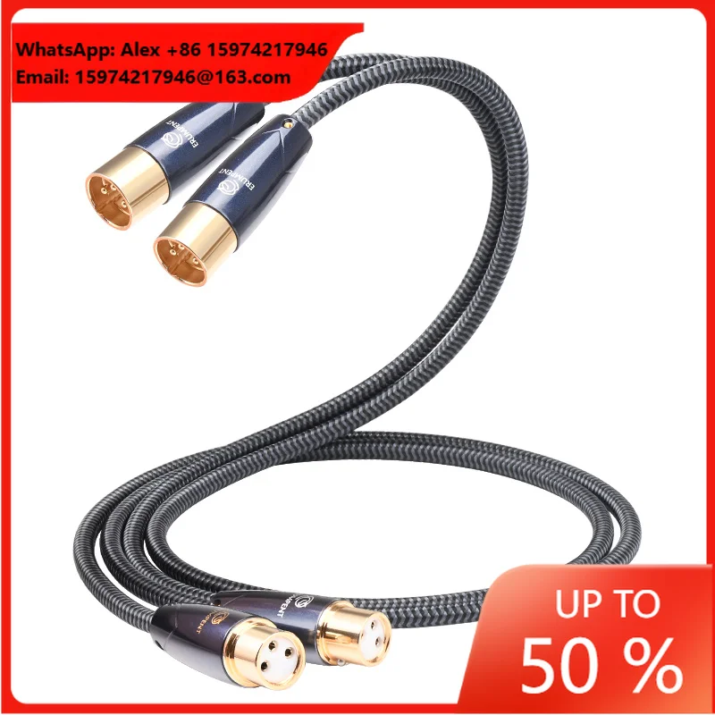 ERUMPENT High Quality OCC XLR Balanced Cable 3 Pin Dual XLR Male To Dual XLR Female Audio Cable Mixer Microphone Speaker Cable