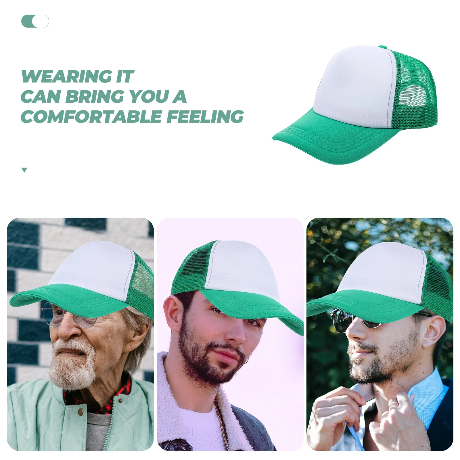 

10 Pcs Blank Mesh Baseball Hats Heat Transfer Polyester Sublimation Adjustable for Men Women Fishing Camping