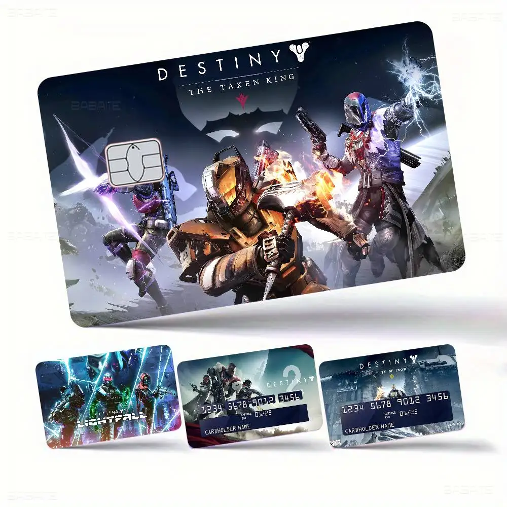 Autocollant de carte bancaire/de crédit DIY Game D-DestinyS en stock pour gamer, autocollant de fête, décoration, autocollant imperméable pour petite carte à puce