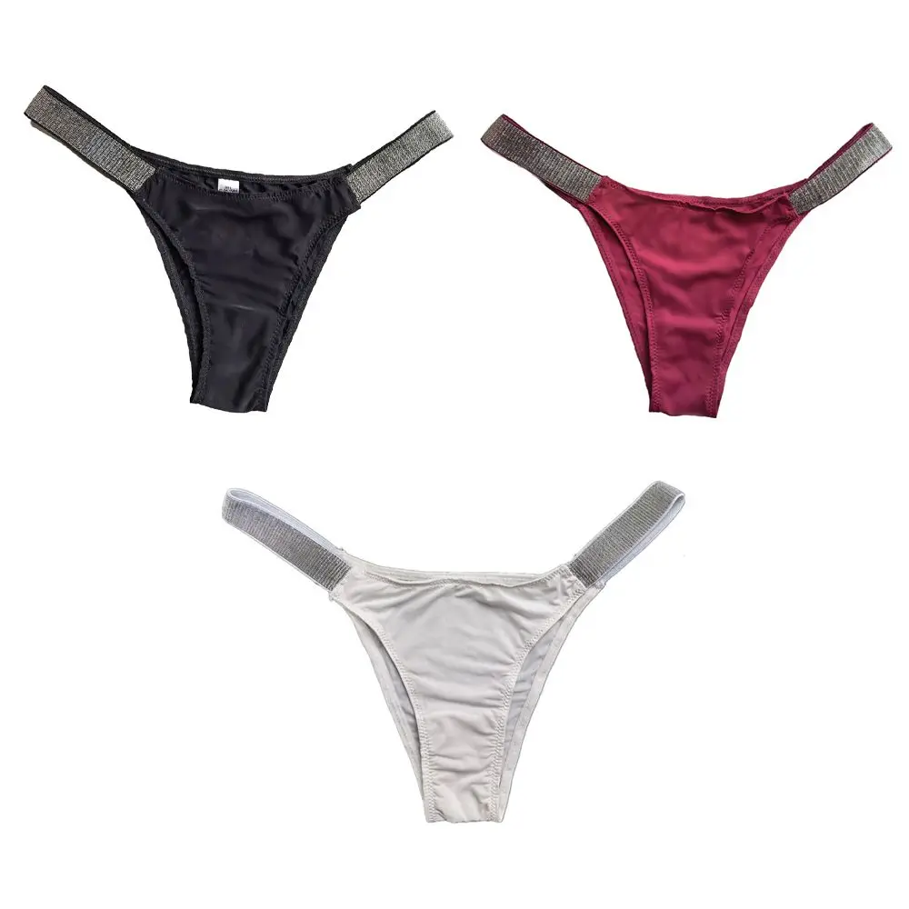 Underpants Lingeries Low Waist Thin Belt Half-Pack Hip Crystal Underwear Briefs Female Panties Thongs