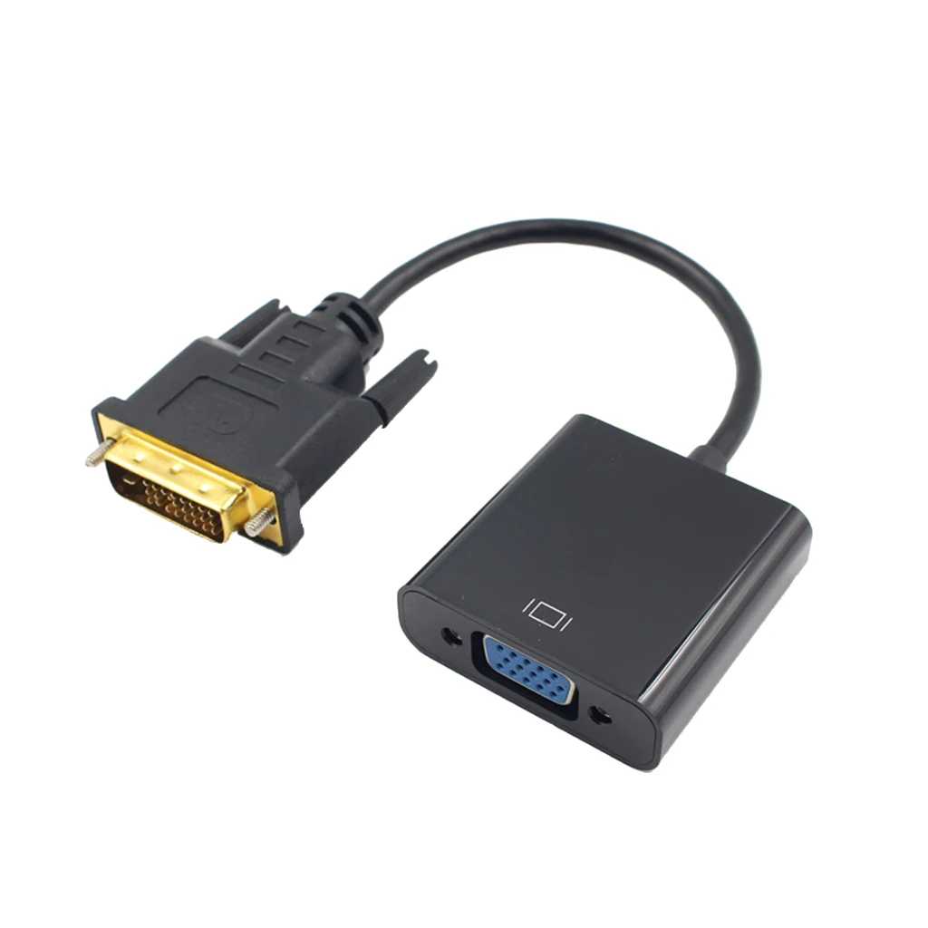 DVI D to VGA Adapter Cable Cable Support 1080P Converter for Laptops