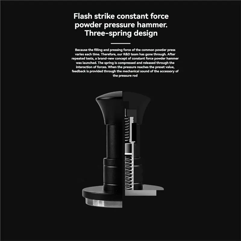DTA4-Calibrated Spring Loaded Coffee Tamper With Constant Force Impact& Audio Feedback Espresso Tool