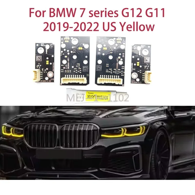 

For BMW 7 series G12 G11 2019-2022 US version Lemon Yellow Daytime Running Light Car DRL Chip Angel Eyes headlights Ballast chip