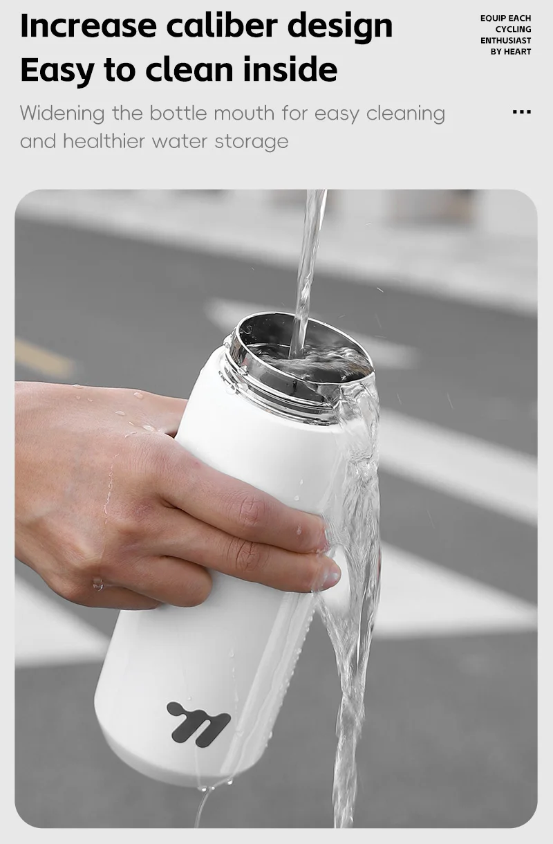 WEST BIKING Isolierte Fahrrad-Trinkflasche, kälteisolierend, 304 Edelstahl-Vakuumflasche, Doppeldeckel, für Rennrad und Mountainbike, zur Flüssigkeitszufuhr – Detail 10