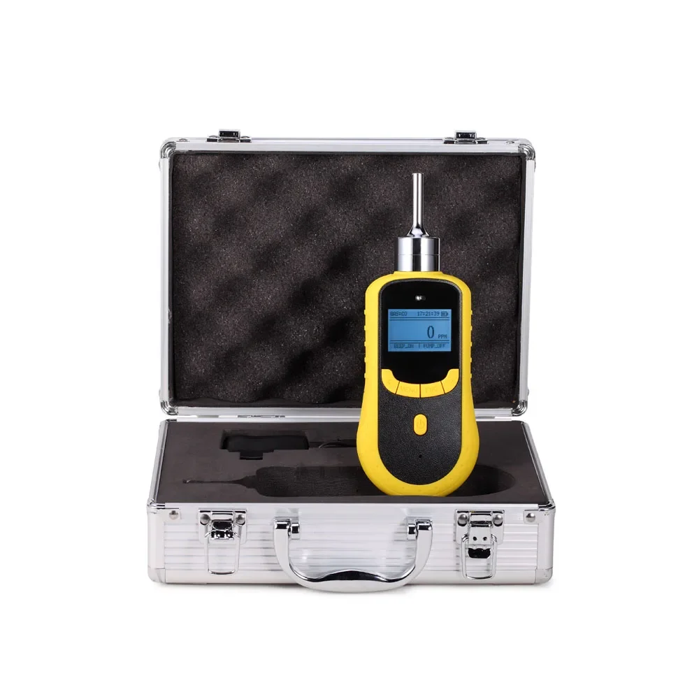 Ozone detector portable pumping O3 gas quality ammonia oxygen carbon dioxide harmful concentration tester.