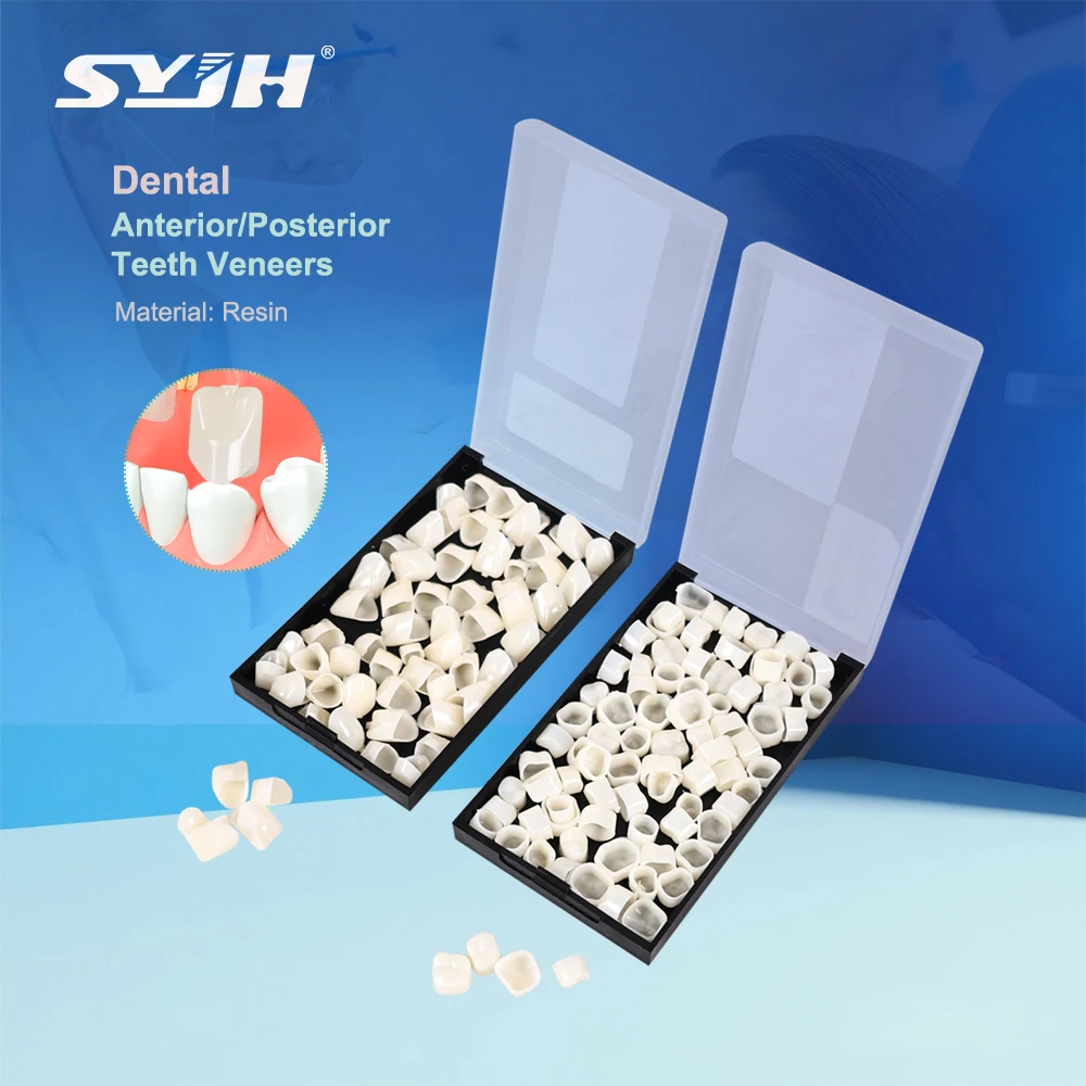 

SYJH 1Box Dental Resin Teeth Veneers Temporary Crown Oral Care Teeth Veneers Whitening Care Accessories Crown Dentistry Material