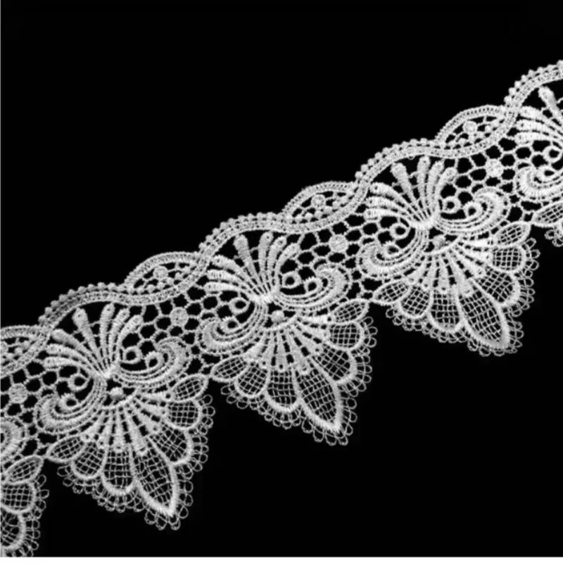 2Yards Polyester Hollow-out Lace Embroidery Trimming DIY Lace Trims Accessories Embroidery Strips