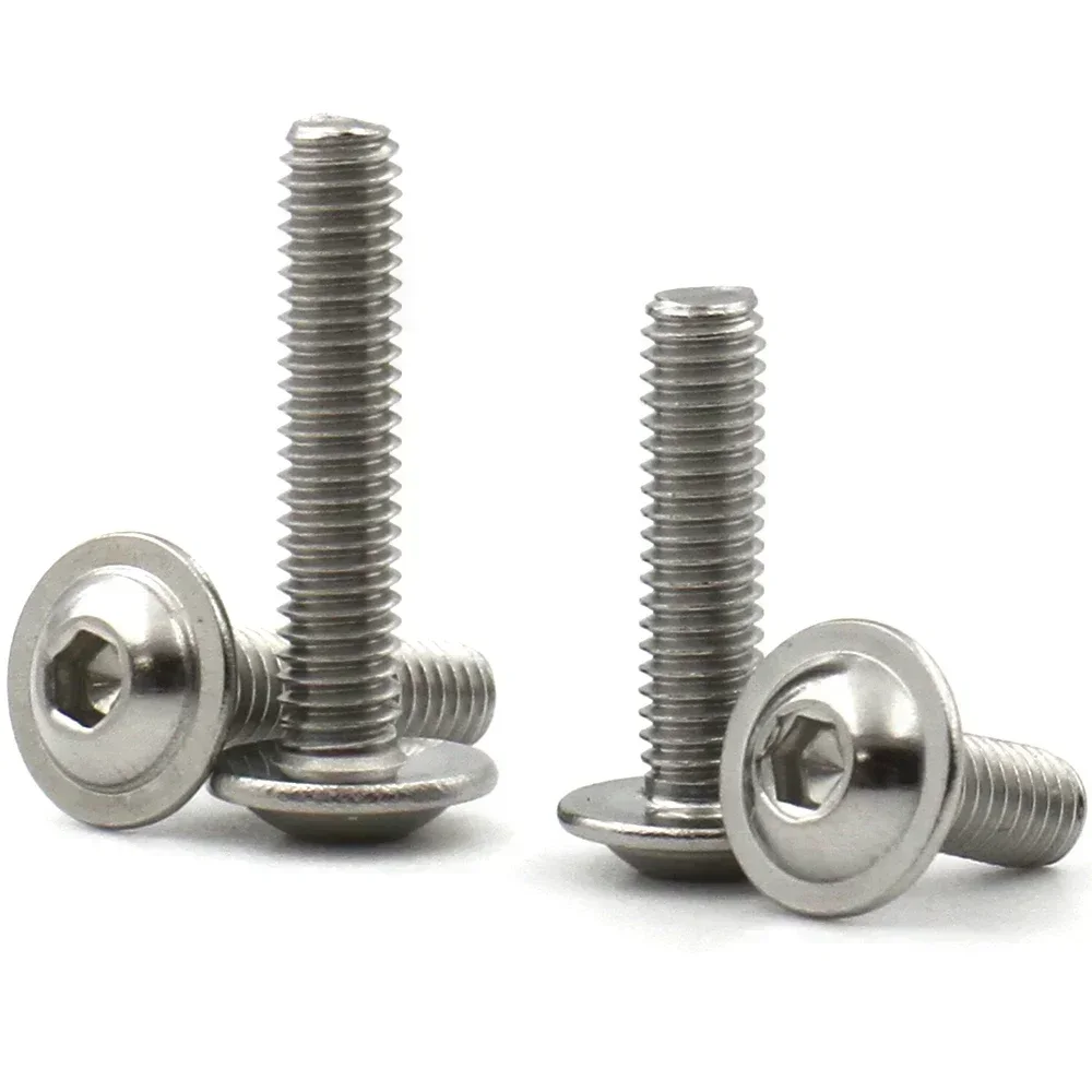 M2 M2.5 M3 Allen Hex Hexagon Socket Large Flat Head Furniture Rivet Screw Connect Joint Bolt 304Stainless Steel Screwed Spikes