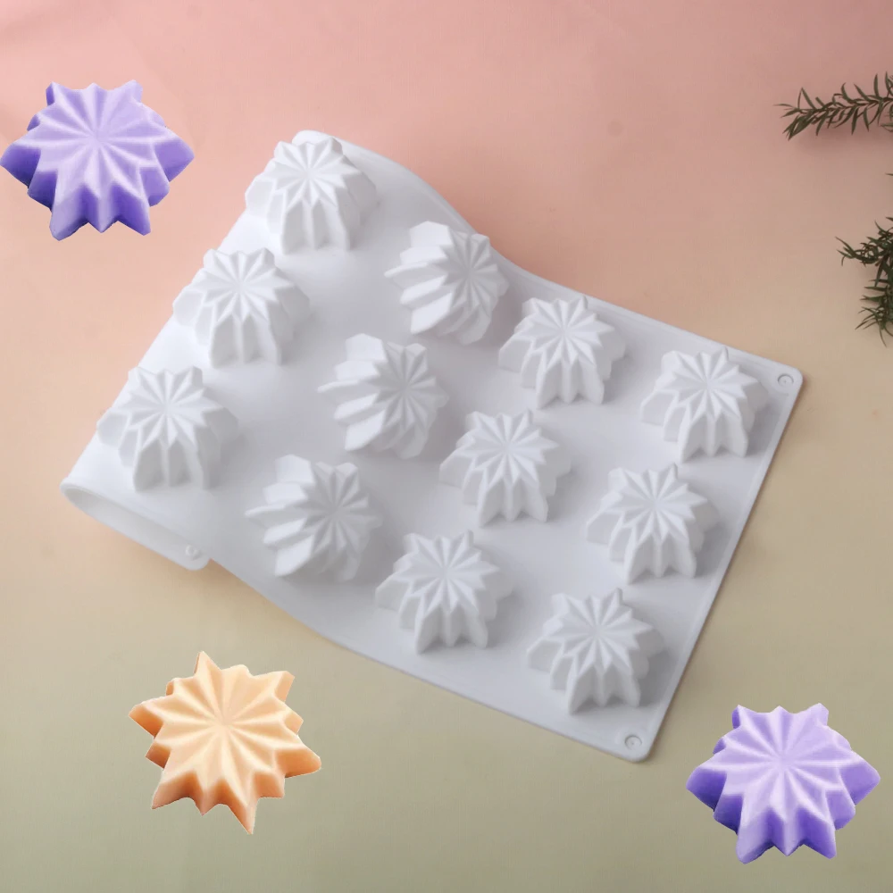 15-Cell Christmas Snowflake Design Silicone Cake Mold Mousse Moulds Chocolate Mold Child Candy Baking Tools Kitchen  Bakeware