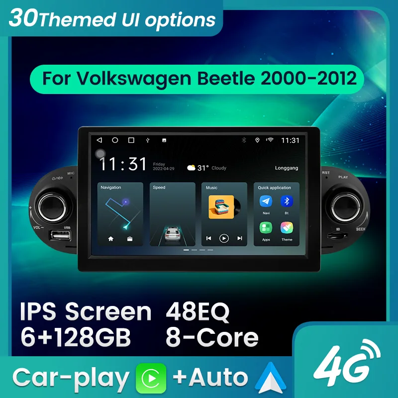 Android 13 Car Radio Autoradio For Volkswagen VW Beetle 2000-2012 multimedia player GPS Navigation For Carplay android auto bt