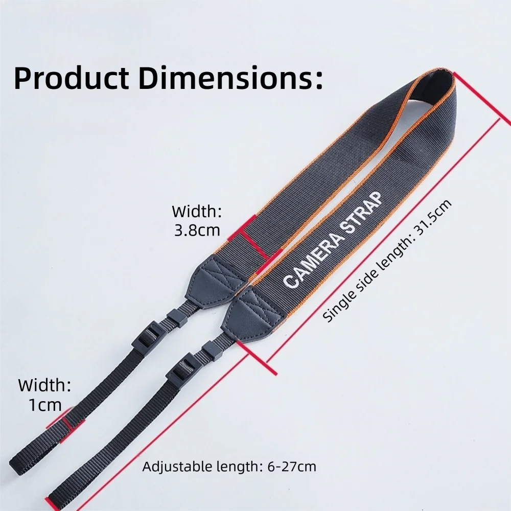 Anti-slip Leather Camera Shoulder Strap 3.8cm Wide Adjustable Micro Single Strap for Canon G7x Nikon Fujifilm Sony Zv-1
