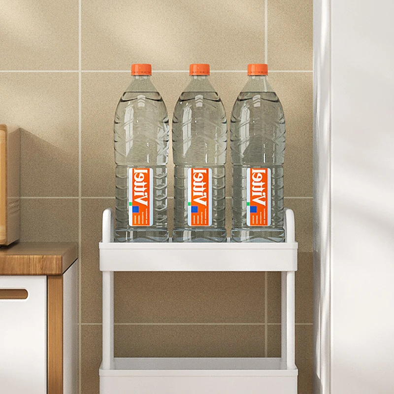 3 / 4-layer Ultra-thin Mobile Shelf Unit For Kitchen Accessories Bathroom Storage Rack Ideal for Kitchen and Floor Organizer