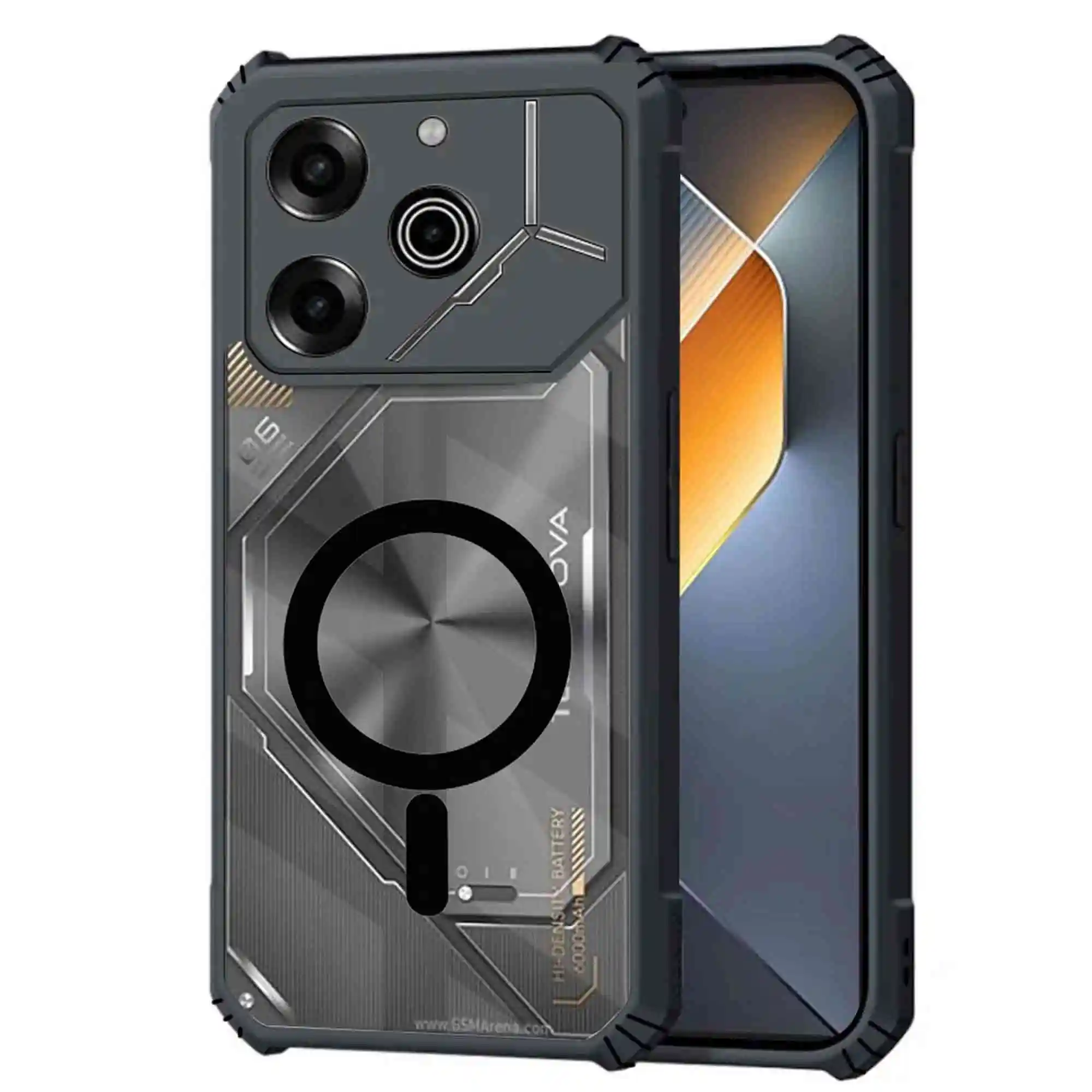 Casing ponsel transparan untuk Tecno Pova 6 5 4 Pro Neo 3 2 Li7 Li9 casing akrilik pencegahan jatuh Shock