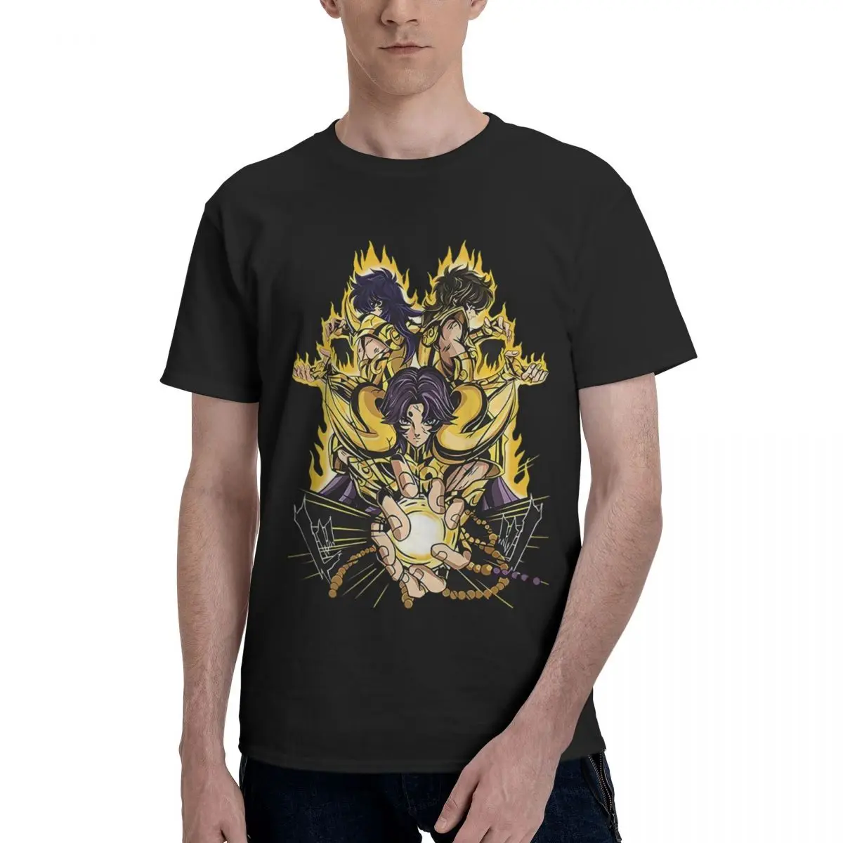 

Saint Seiya Knights Of The Zodiac Графика 100% хлопок Повседневная дышащая удобная одежда Мужская одежда Предложения одежды для мужчин