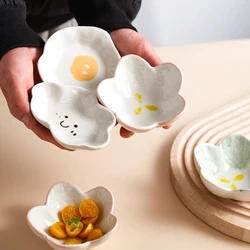 Japanese Ceramic Seasoning Sauce Dish Ins Cute Cloud Flower Salad Sushi Saucer Decor Kitchen Restaurant Dipping Sauce Plate New