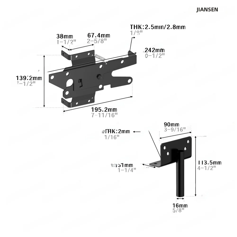 Resilient Outdoor Gate Hinge for PVC Fencing Featuring Dual Material Build and Protective Coating Against Elements