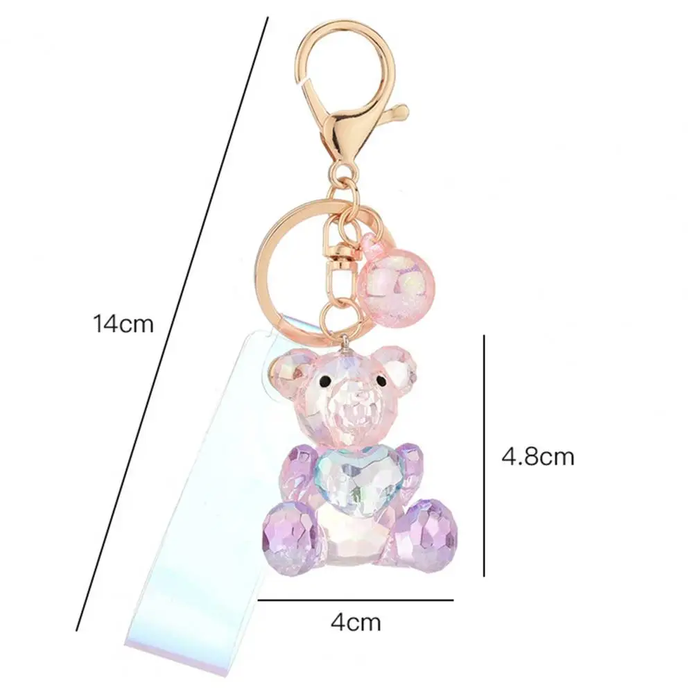 سلسلة مفاتيح على شكل دب أكريليك مع حقيبة ظهر ساحرة على شكل نجمة السكر، سلسلة مفاتيح على شكل حيوان لطيف هدية للنساء والفتيات