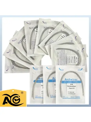 10pcs AG Dental Arch Wires Orthodontic Super Elastic NITI Round Rectangle Archwire Lower/Upper 012/014/016/018/020/16x16/16x22