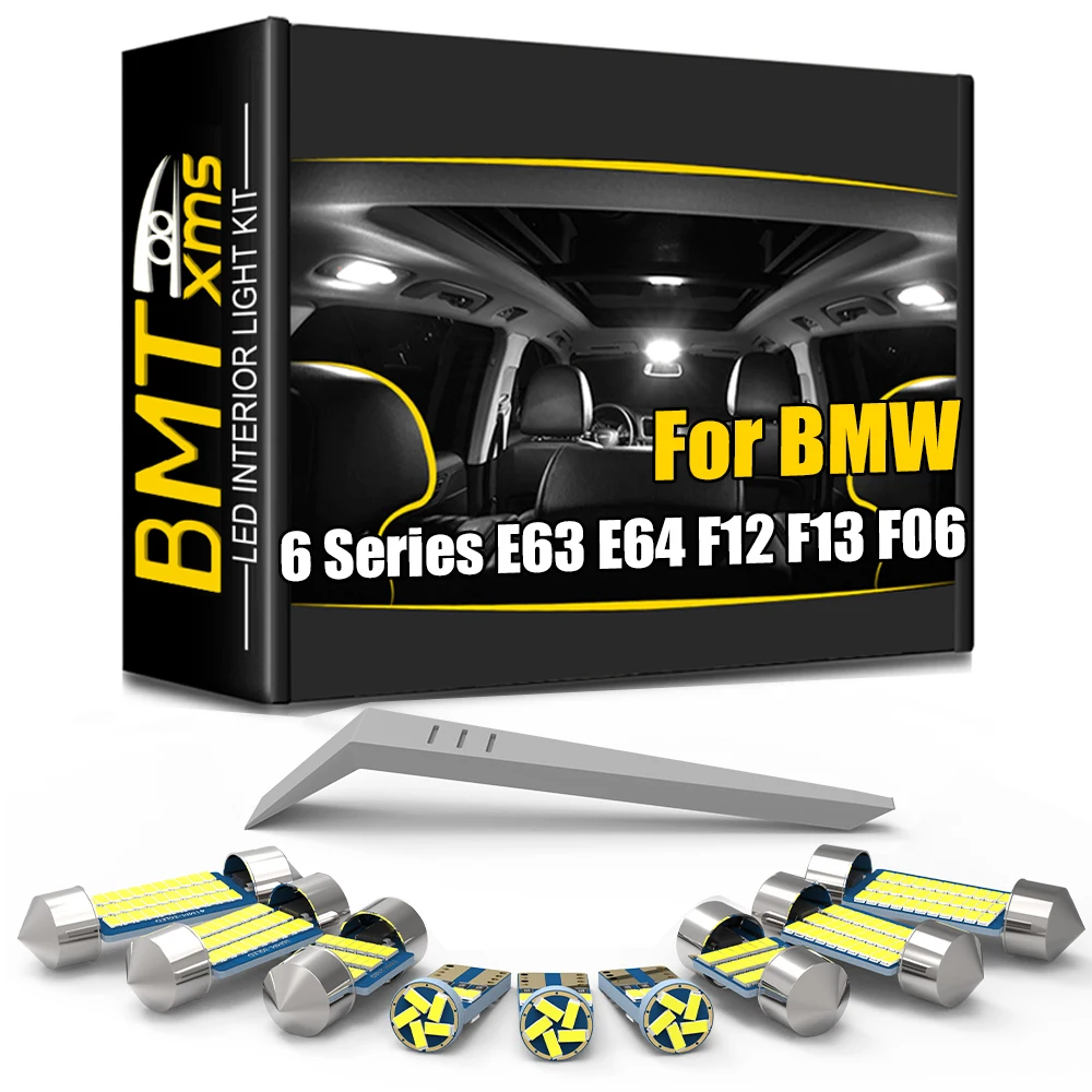 BMTxms LED-Innenbeleuchtungsset für BMW 6er E63 E64 F12 F13 F06 M6 630 640 645 650 2004-2017, Zubehör für Kuppel-, Fuß- und Türbeleuchtung