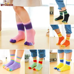 New Stripped Baby Socks for 2-10T Young Girls Boys Casual Sports Sock Breathable Five-toe Sock Kids Children Baby Socks