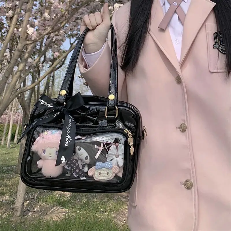 Richme Harajuku Women Ita Bag 2023 Trend Japanese Style JK Uniform Patent Leather Crossbody Shoulder Bags Subculture Bolso Mujer