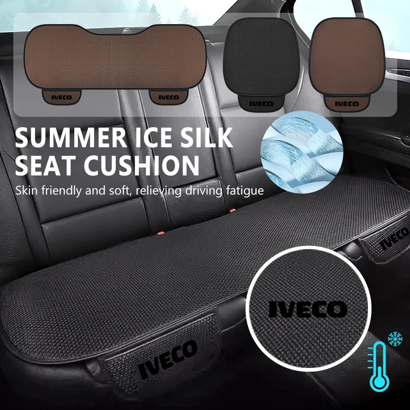Capa de Assento de Carro em Seda Gelada para IVECO, Protetor de Assento Respirável para Verão, para Daily e-e-Daily 4x4 Eurocargo S-eWay T-Way Stralis ‌