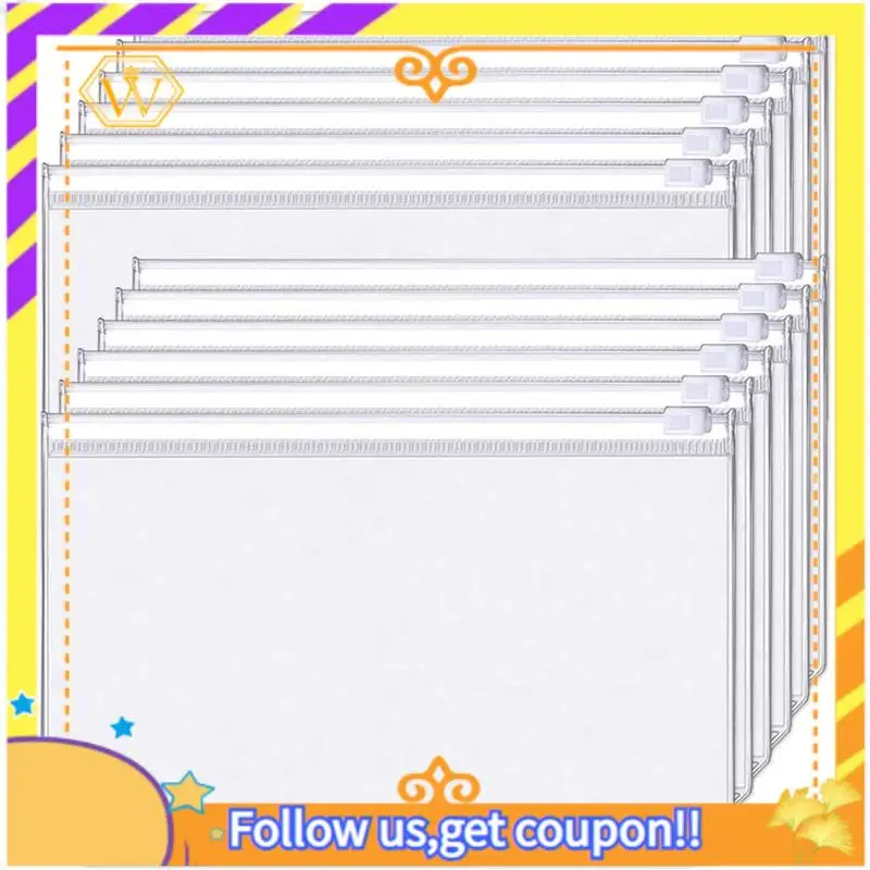 A01K-68 PCS 바인더 포켓 A6 사이즈 6공 지퍼 바인더 파우치 폴더 투명 방수 PVC 루즈리프 가방 (6링 바인더용)