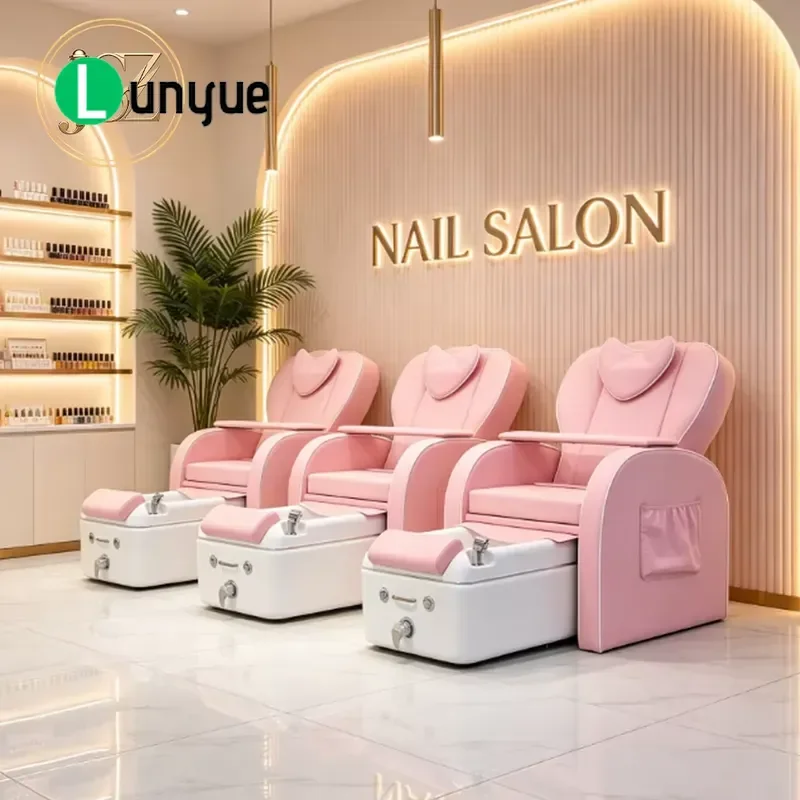 Modern Low Back Electric Pedicure Chair Recumbent Foot Spa Station for Nail Furniture Wholesale Comfortable Design