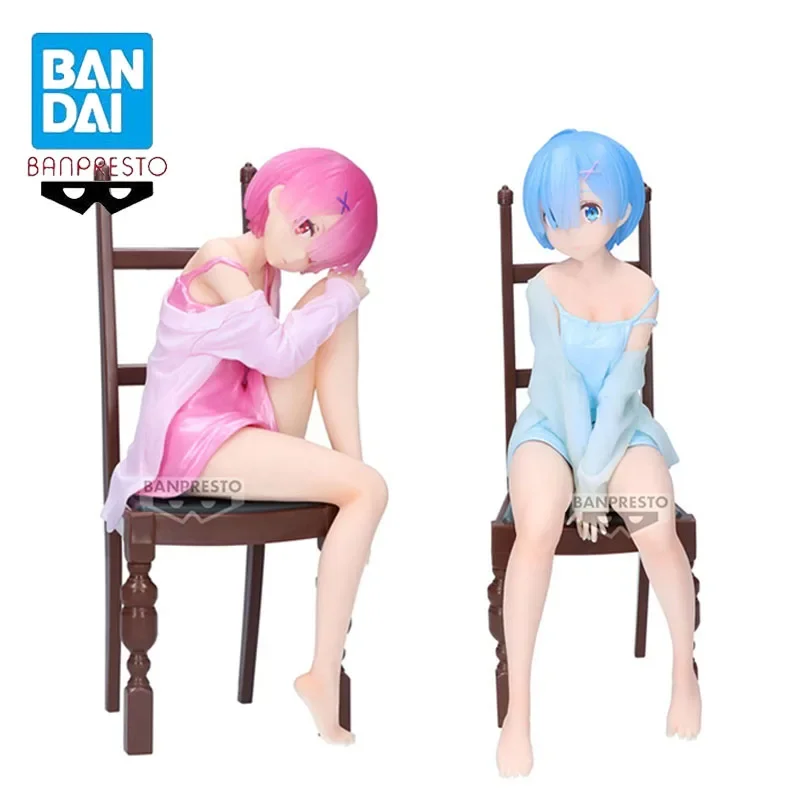 BANPRESTO-Ram Rem Action Anime Figure, Re:Life in A Different World From ontari, Modèle de collection, Poupées, Ornement, Authentique, Original